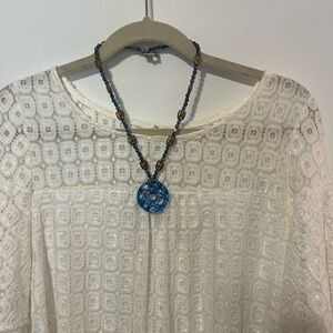 Artisan Blue and Bronze Beaded Necklace